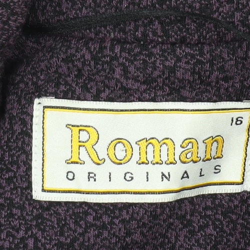 Roman Originals Women's Purple Knit Blazer Jacket Size 16