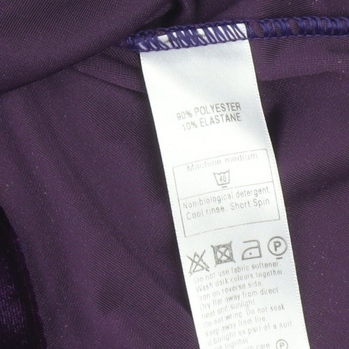 Monsoon Women's Purple Floral Velvet Short Sleeve Top UK 12