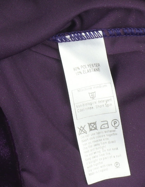 Monsoon Women's Purple Floral Velvet Short Sleeve Top UK 12