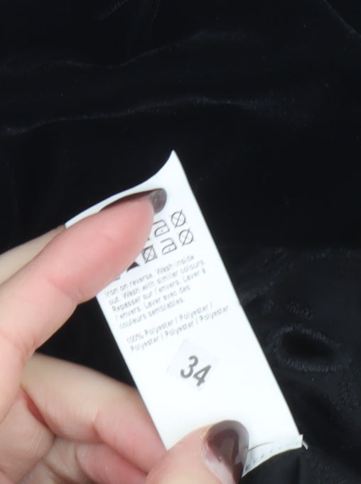 River Island Women’s Black Velvet Off Shoulder Blouse Size 10