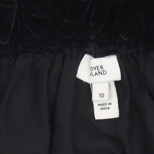 River Island Women’s Black Velvet Off Shoulder Blouse Size 10
