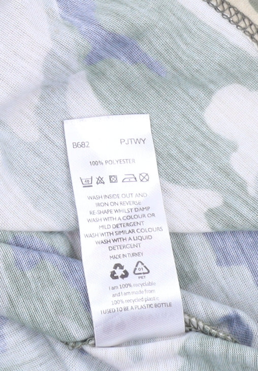 Very Women's Green Camouflage Short Sleeve Basic T-Shirt Size 12