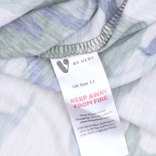 Very Women's Green Camouflage Short Sleeve Basic T-Shirt Size 12