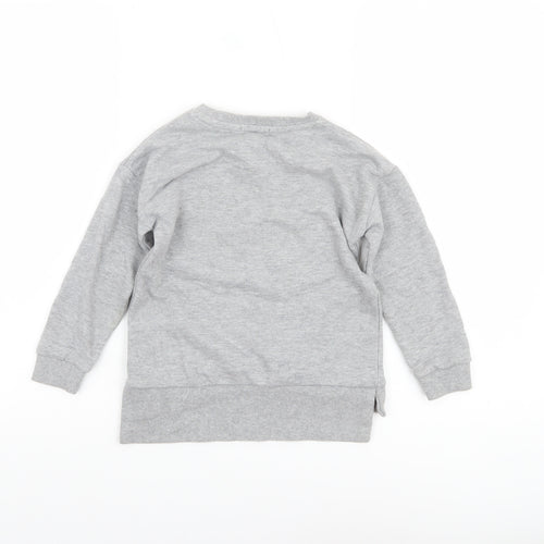 Primark Girls Grey Super Cool Graphic Pullover Sweatshirt 6-7 Years