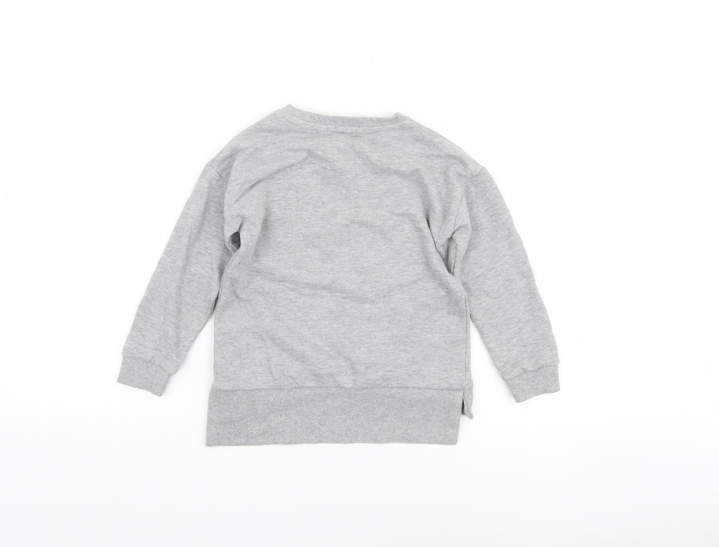 Primark Girls Grey Super Cool Graphic Pullover Sweatshirt 6-7 Years