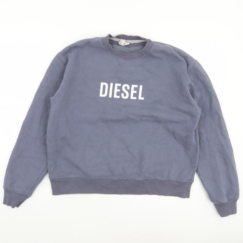 Diesel Women's Blue Crew Neck Pullover Sweatshirt Size S