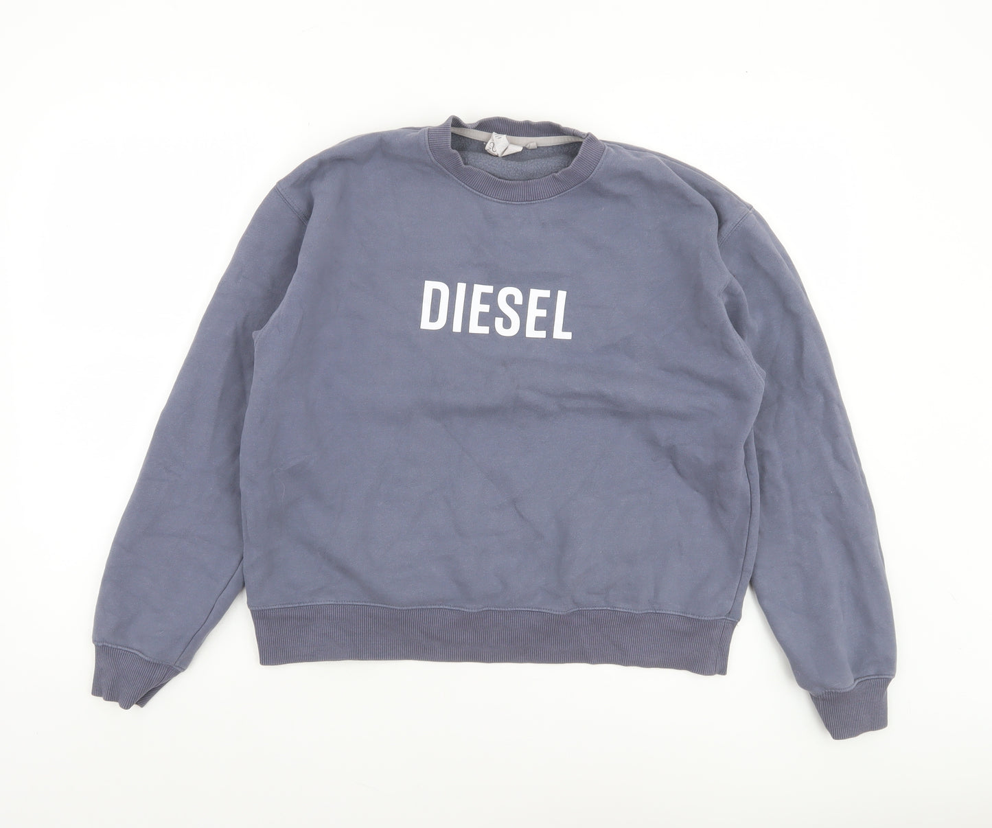 Diesel Women's Blue Crew Neck Pullover Sweatshirt Size S