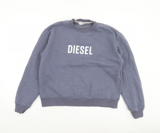 Diesel Women's Blue Crew Neck Pullover Sweatshirt Size S
