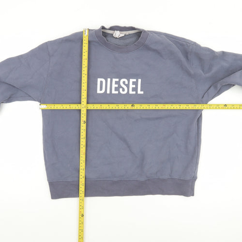 Diesel Women's Blue Crew Neck Pullover Sweatshirt Size S