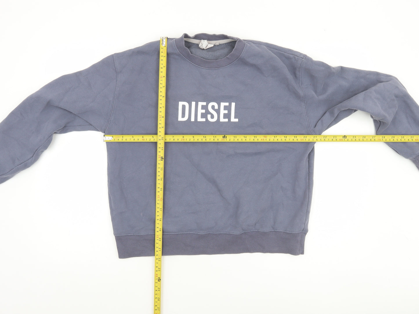 Diesel Women's Blue Crew Neck Pullover Sweatshirt Size S