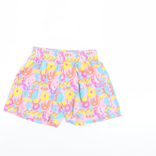 Dunnes Stores Girls Multicoloured 4-5 Years Cotton Poplin Elastic Waist Shorts