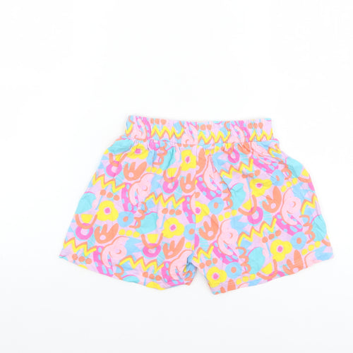 Dunnes Stores Girls Multicoloured 4-5 Years Cotton Poplin Elastic Waist Shorts