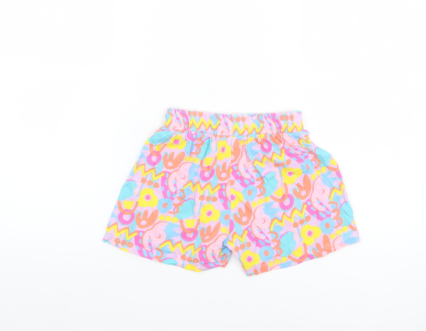 Dunnes Stores Girls Multicoloured 4-5 Years Cotton Poplin Elastic Waist Shorts