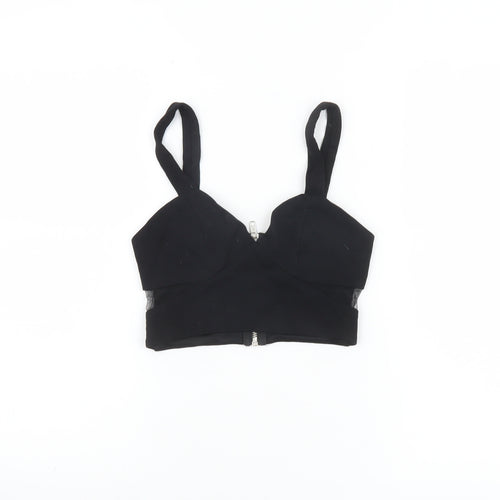 River Island Women's Black Cropped Zip Tank Top Size 8