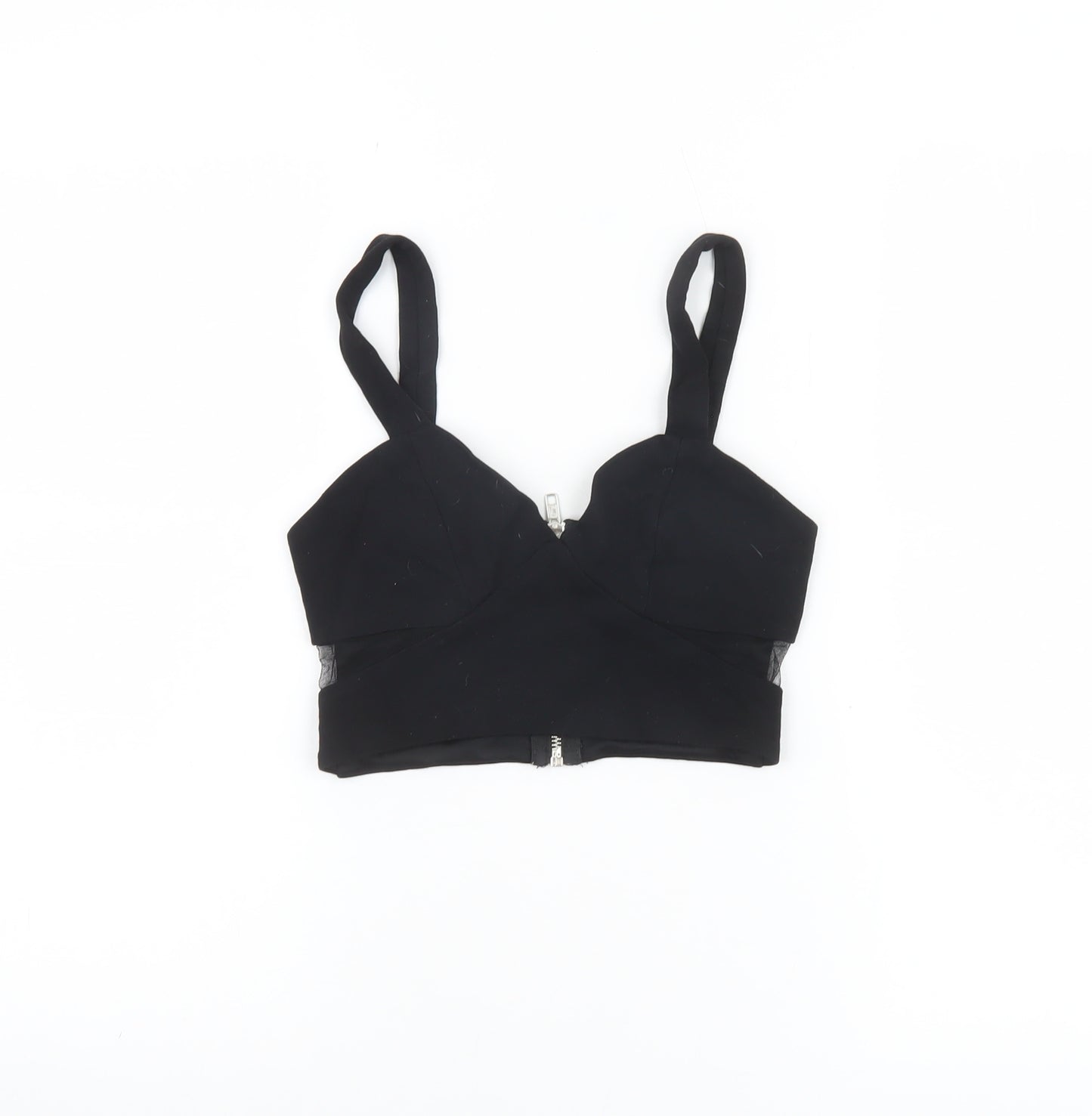 River Island Women's Black Cropped Zip Tank Top Size 8
