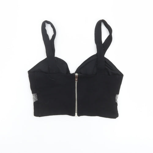River Island Women's Black Cropped Zip Tank Top Size 8