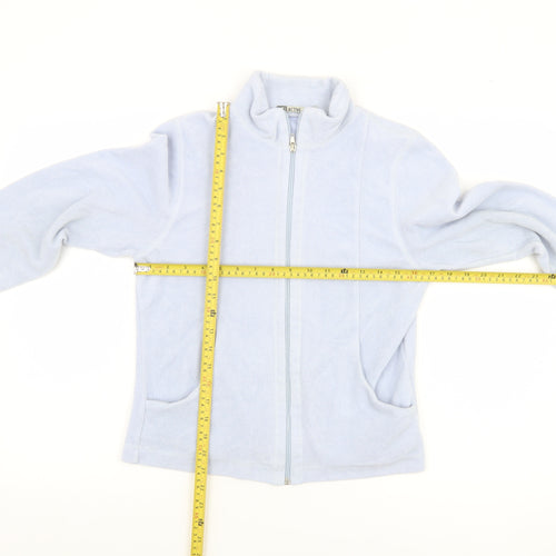 Active Womens Blue Fleece Full Zip Basic Jacket Size 12-14