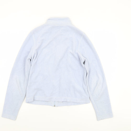 Active Womens Blue Fleece Full Zip Basic Jacket Size 12-14