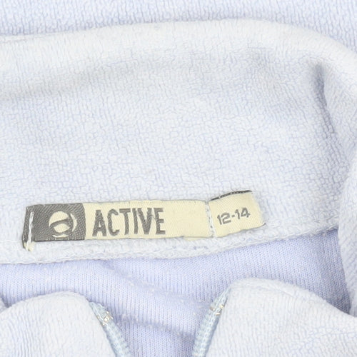 Active Womens Blue Fleece Full Zip Basic Jacket Size 12-14