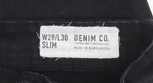 Denim Co. Men's Black Slim Fit Jeans 28W 30L Stretch Denim