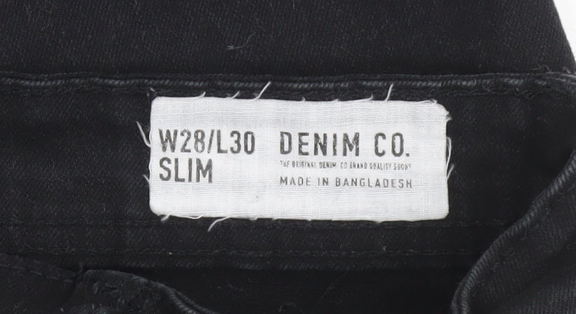 Denim Co. Men's Black Slim Fit Jeans 28W 30L Stretch Denim