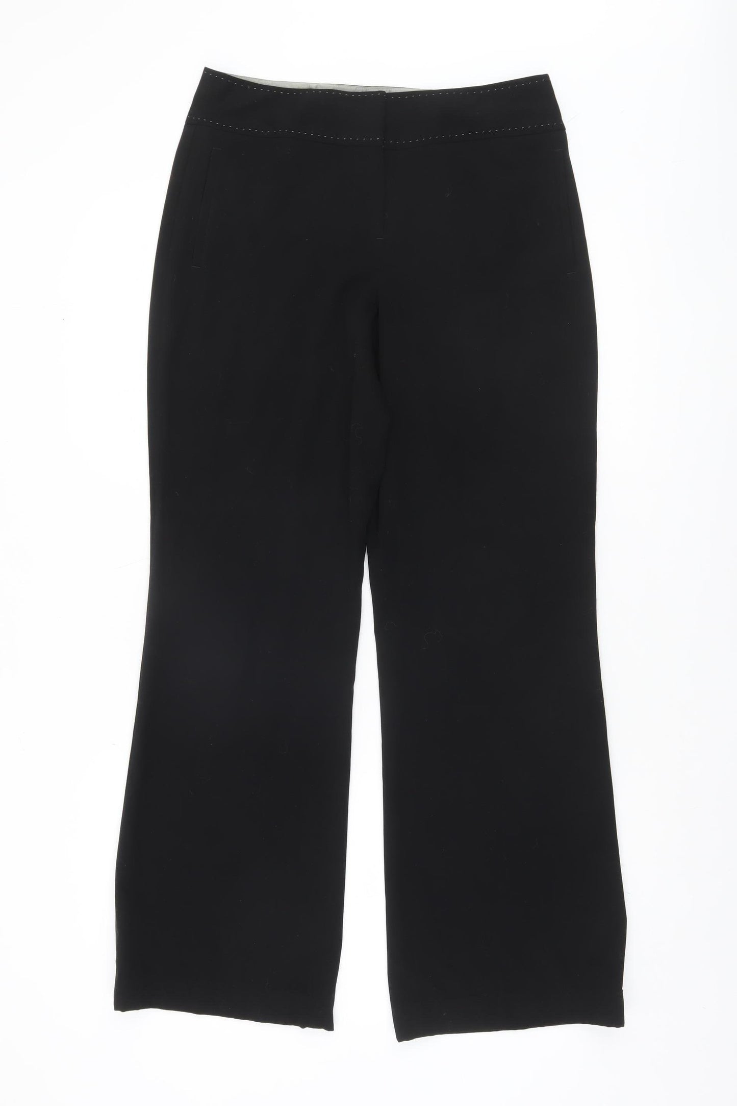 Next Women Black Size 8 Regular Straight Leg Dress Pants