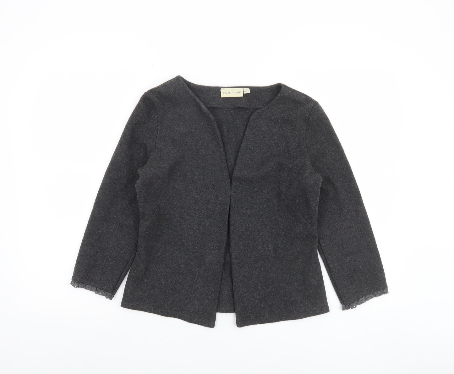River Island Women’s Grey Cotton Acrylic Cardigan UK 10