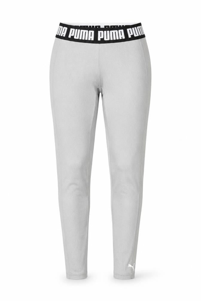 Front view of Puma Women's Grey Small Leggings with Elastic Waistband