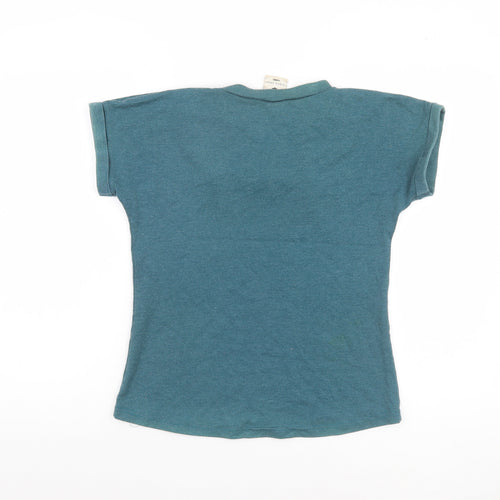 Lee Cooper Girls Blue Graphic Smiley Short Sleeve T-Shirt 6 Years
