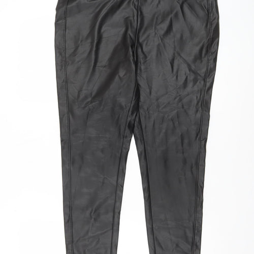 Dunnes Women’s Black Faux Leather Stretch Leggings Size 14