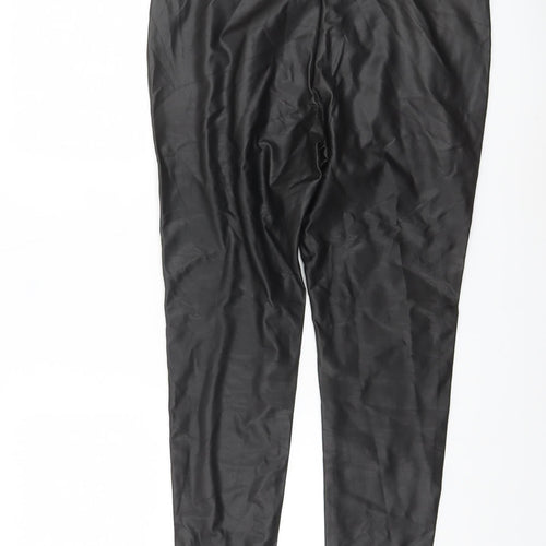 Dunnes Women’s Black Faux Leather Stretch Leggings Size 14