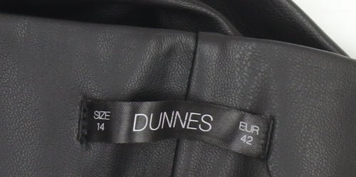 Dunnes Women’s Black Faux Leather Stretch Leggings Size 14