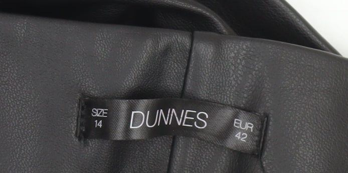 Dunnes Women’s Black Faux Leather Stretch Leggings Size 14