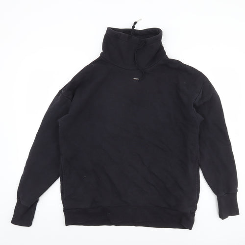 Editor's Cut Womens Black Size 14 Funnel Neck Pullover Sweatshirt