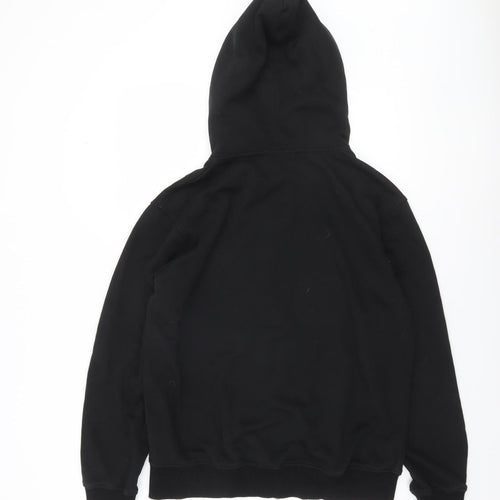 Opened & Co Men's Black Full Zip Hoodie S Rhinestone Logo