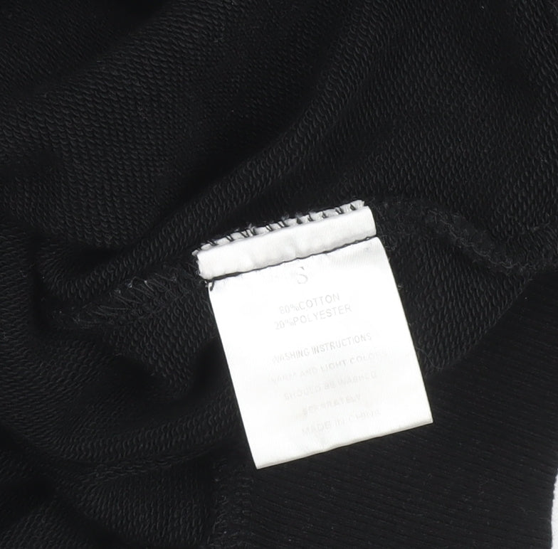 Opened & Co Men's Black Full Zip Hoodie S Rhinestone Logo