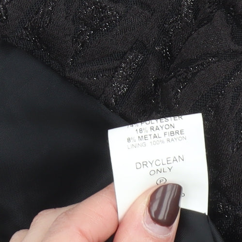 Zambesi Womens Black Quilted Biker Jacket Size 10 Lined Zip Detail