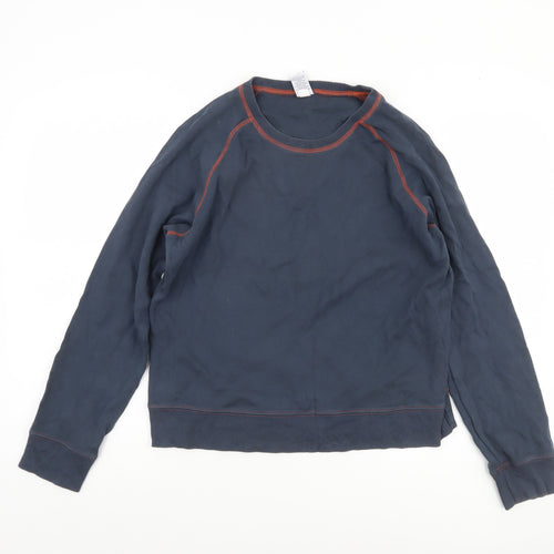 GAP Women Navy Blue Cotton Crew Neck Pullover Sweatshirt L