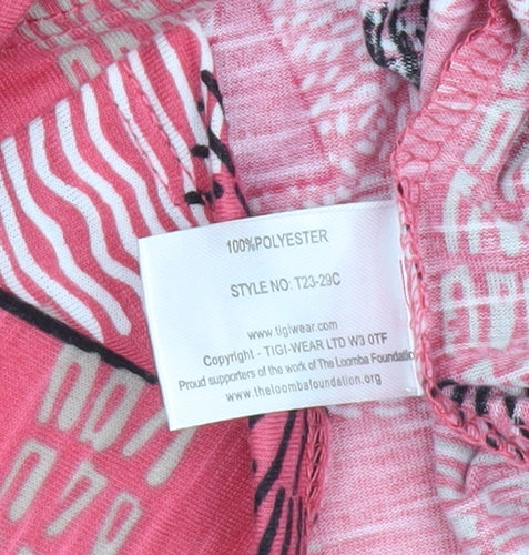 TIGI Women Pink Geometric 3/4 Sleeve Tunic Blouse Size 18