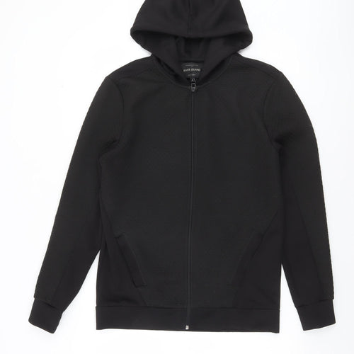 River Island Men’s Black Full Zip Hoodie Size S