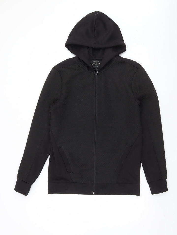River Island Men’s Black Full Zip Hoodie Size S