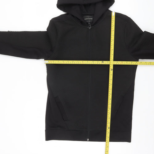 River Island Men’s Black Full Zip Hoodie Size S