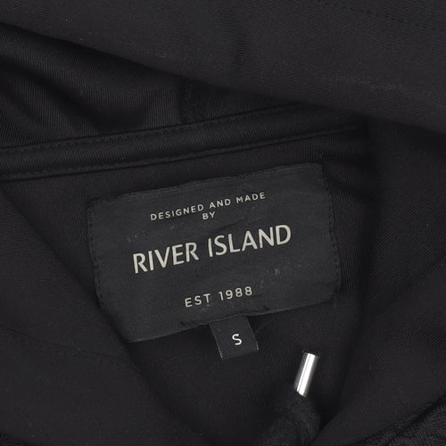 River Island Men’s Black Full Zip Hoodie Size S