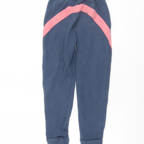 Adidas Boys Blue Jogger Trousers 7-8 Years Elastic Waist Activewear