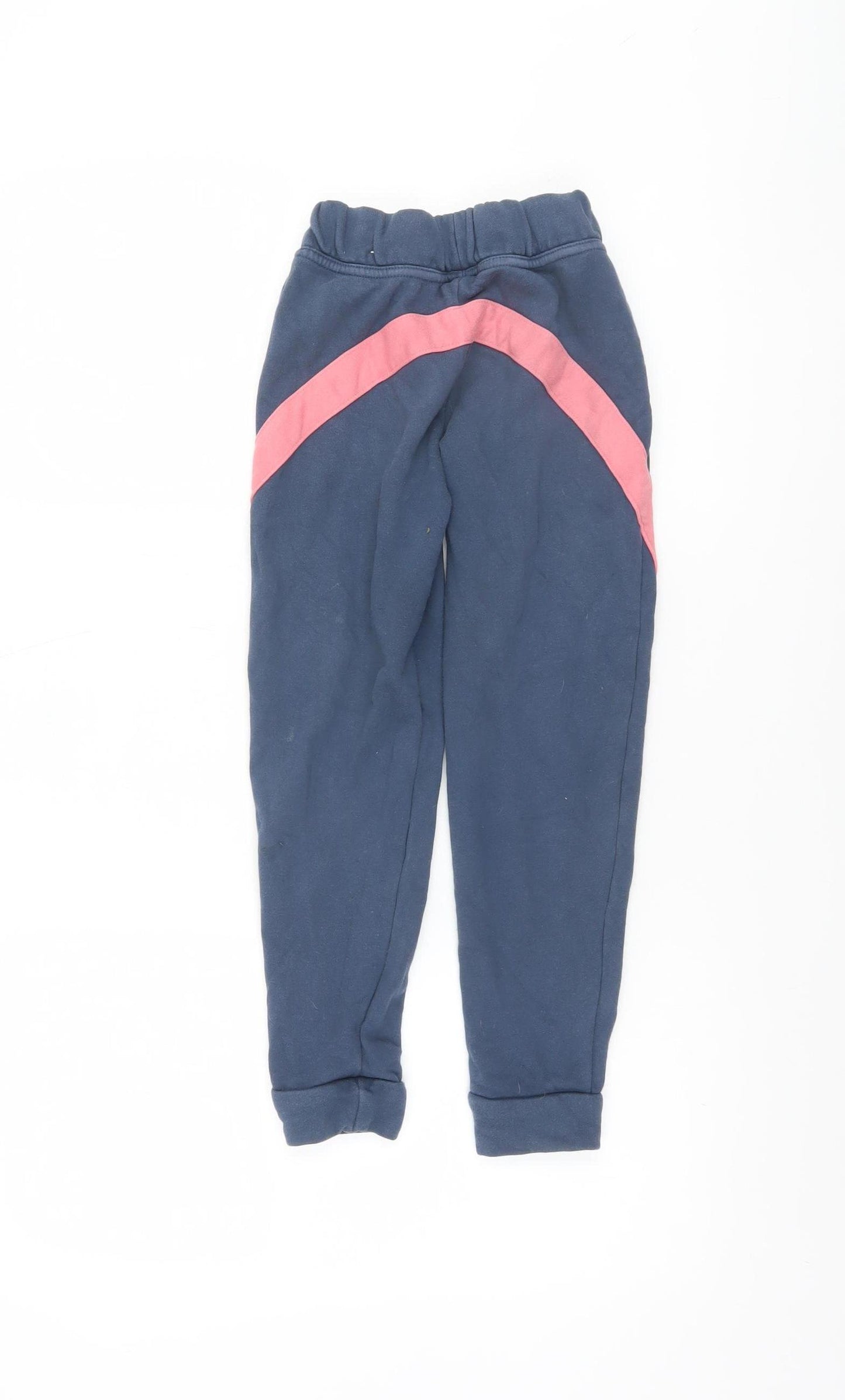 Adidas Boys Blue Jogger Trousers 7-8 Years Elastic Waist Activewear