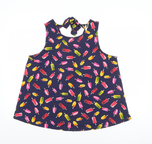 Tu Women’s Multicoloured Halter Tank Top Size 16 Viscose Stretch