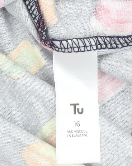 Tu Women’s Multicoloured Halter Tank Top Size 16 Viscose Stretch