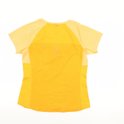 Nike Womens Yellow Dri-FIT Running T-Shirt Size S Lightweight Gym Top