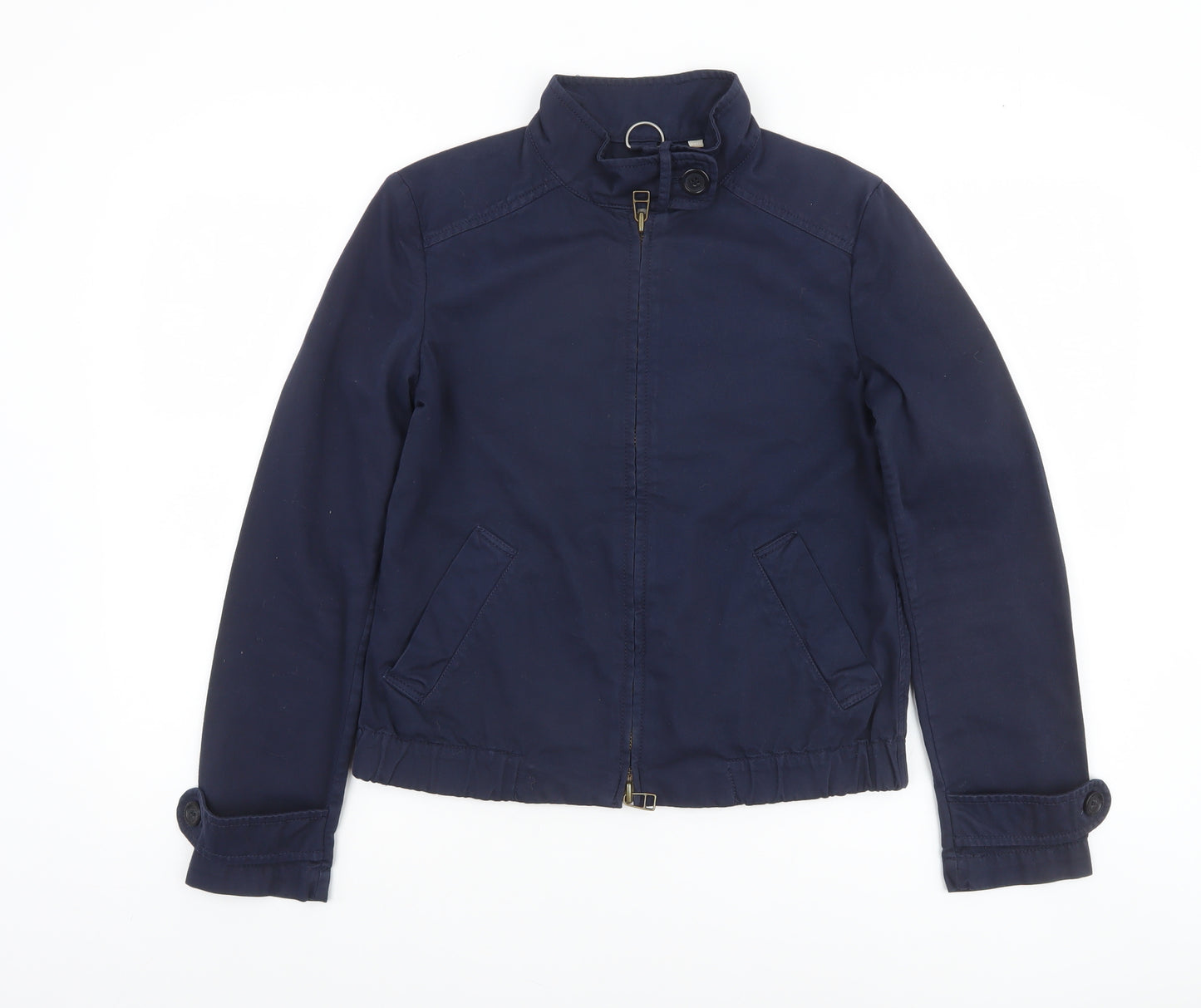 Thomas Burberry Boys Blue Cotton Bomber Jacket 12 Years Lined Zip Pockets