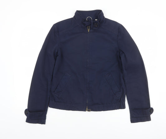 Thomas Burberry Boys Blue Cotton Bomber Jacket 12 Years Lined Zip Pockets